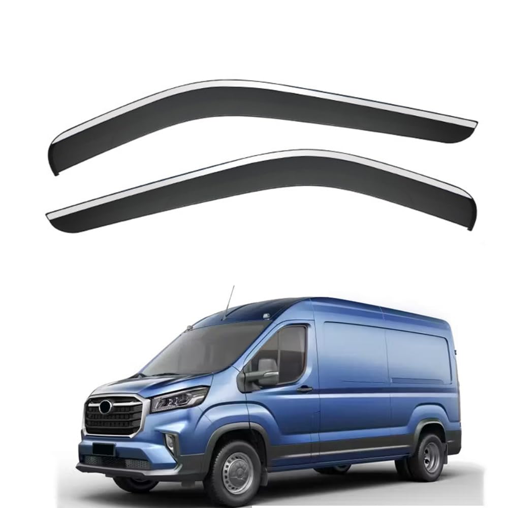 QOEMRHELT 2pc Set In-Channel Wind Deflectors, for Maxus Deliver 9 2019-2026 Window Visors Rain Guards Vent Visors Rain & Sun Protection,Car Accessories