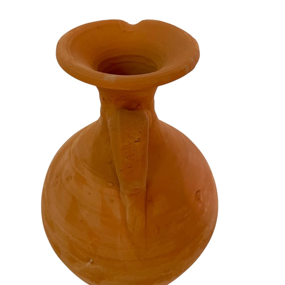 Set Berbero Marocchino in Terracotta, Brocca 2,5L con 4 Bicchieri, Fatto a Mano, Caraffa 31cm con Bicchieri 11cm