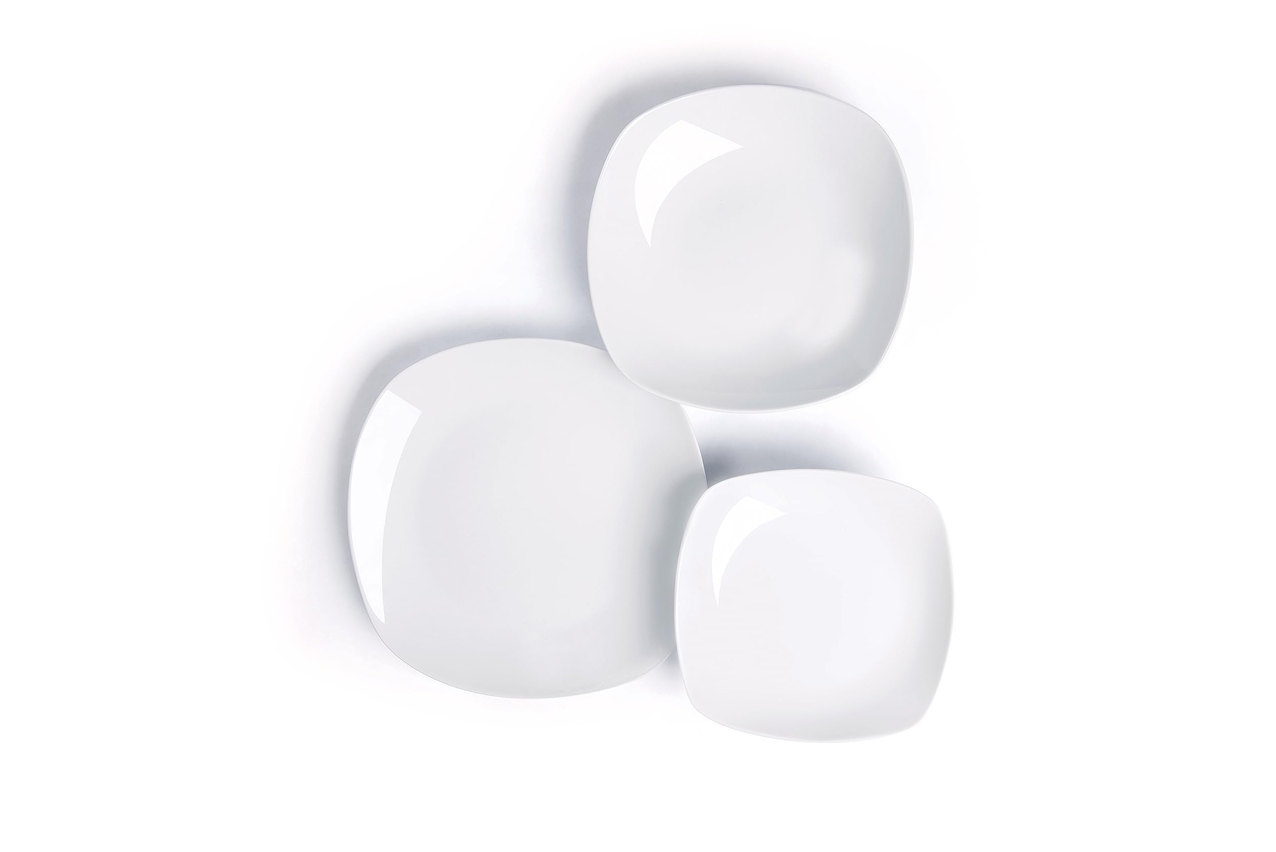 Excelsa Square Servizio Tavola 18 Pezzi, Porcellana, Bianco