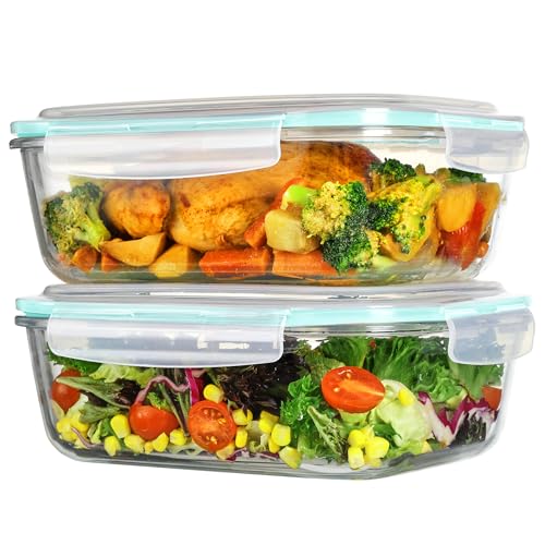 Image of Vtopmart 2Pack 2260ml /76.4oz Extra Large Glass Storage Containers, Green