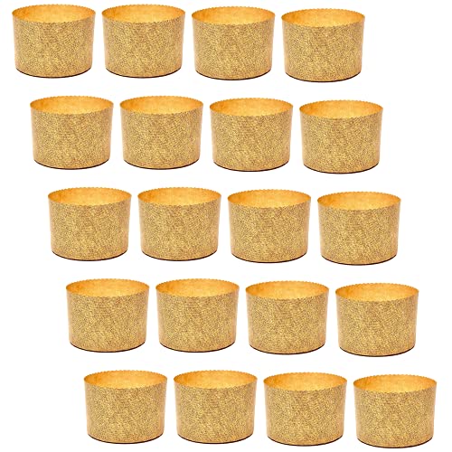 FAH - Set de 20 Moldes para Panettone Alto de 750 gr MADE IN ITALY, Molde para Panettone de Papel de Pura Celulosa, resistente al calor 220 °C