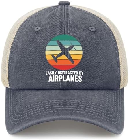 Easily Distracted By Trucker Hat, Funny Mesh Baseball Cap for Dog...
