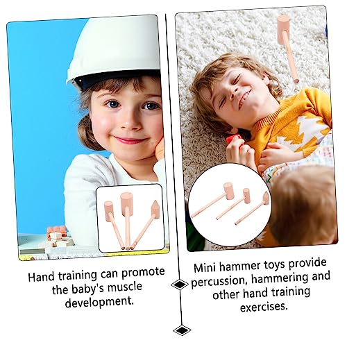 HEMOTON 5 Peças Pequeno Martelo De Madeira Brinquedo Musical Marretas De Caranguejo De Madeira Ferra