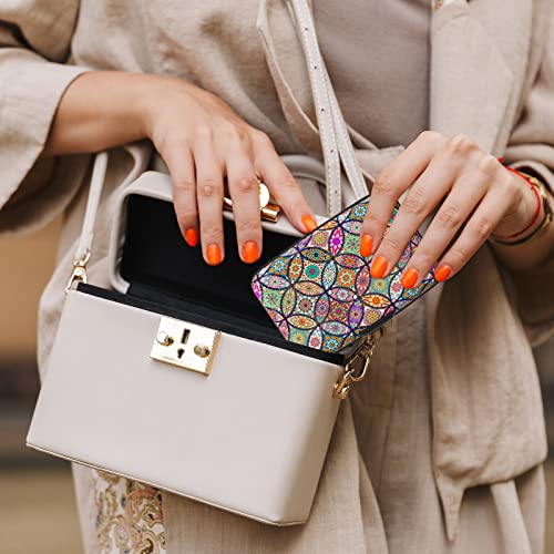 Image of Credit Card Holder, Mini Aluminum Card Wallet RFID Blocking Slim Metal Hard Card Case for Women Men, Pretty Mandala