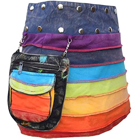 Falda reversible de patchwork Gheri para mujer Cover