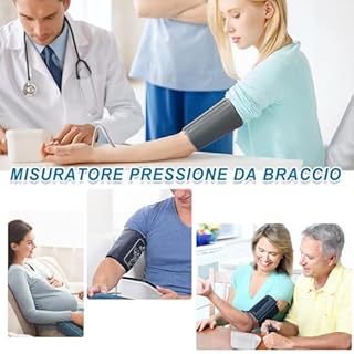Misuratore di Pressione da Braccio, Sfigmomanometro Digitale Automatico, Macchinetta Pressione Arteriosa, Rilevazione Aritmia, Accurato Monitoraggio Domestico dell'Ipertensione
