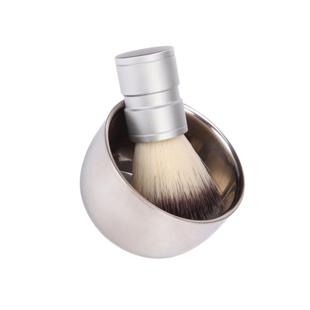 IWOWHERO Beard Brush Bowl Set Shaving Soap Bowl Alloy Handle Food Grade Stainless Steel for Gentle Shaving Experience