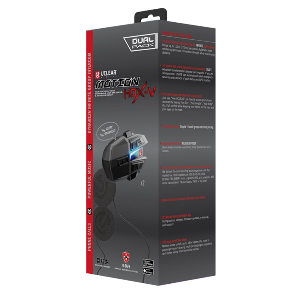 UCLEAR DIGITAL Universal Classic Clip De Montage Permanent Pour Casque - Lot De 2, Noir