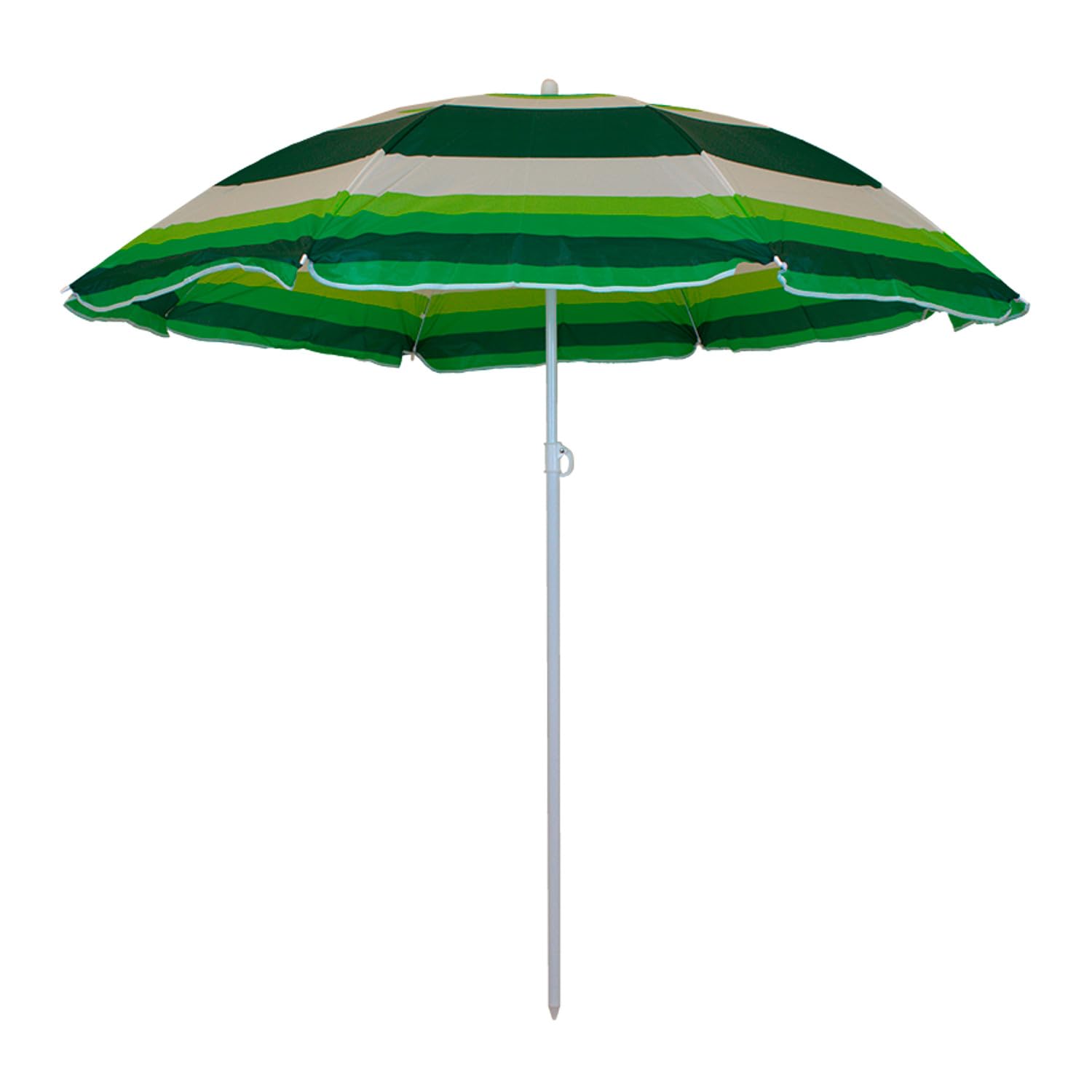 Master Grill&Party Parasol 180 cm Diameter, Beach Umbrella, Balcony Umbrella, White and green stripes, Big