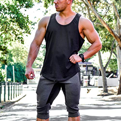 YSENTO Men's Cotton Casual 3/4 Jogger Running Capri Pants Below Knee Gym Workout Shorts Zipper Pockets4