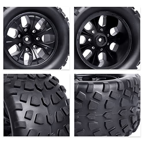 Crazyhobby 2.8 Rc Monster Truck Tires And Wheels 12Mm Hex Hubs For 1/10 Arrma Granite Voltage Mega 2Wd 1/10 Granite 4X4 V3 3S Blx, Pre-Glued Mounted, Set Of 4 #TOP3