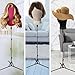 Ginogend Upgrade Mannequin Head Stand, Adjustable Foldable Wig Stand Tripod, Reinforced Metal Mannequin Head Tripod Stand for Cosmetology Hairdressing Training