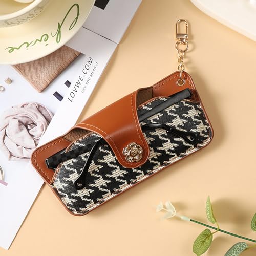 Image of kytasryl Soft Leather Sunglasses Bag,Travel Sunglass Holder Eyeglass Case Portable Slim Sunglasses Pouch