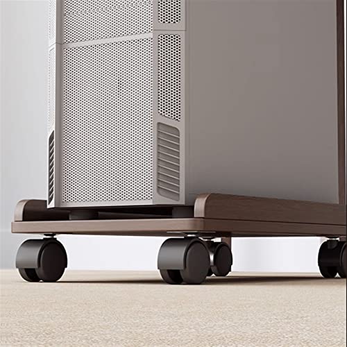 Soporte móvil para torre de PC bajo escritorio, soporte de CPU de madera con ruedas, para la mayoría de torres de PC (Marrón) miniatura 5