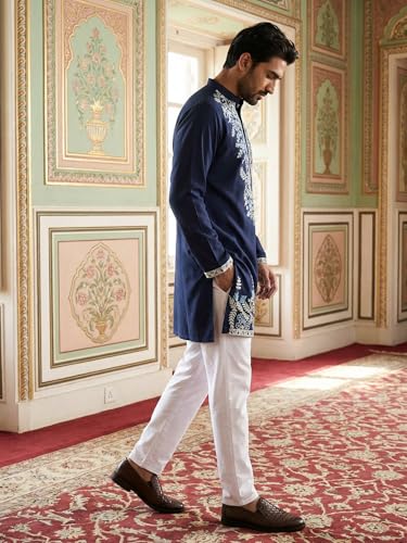 Image of Jompers Men Japanese Fabric Embroidered Kurta Set