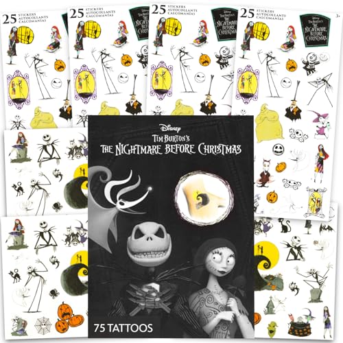Disney Nightmare Before Christmas Stickers and Tattoos - Bundle with