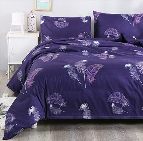 Ouduo Bedding Sets for Single Double King Size Bed,Nordic Style Soft Microfiber Duvet Cover Sets with Quilt Cover & Pillowcases for Adult Teenager Girls Boys (Black Geometry,135x200cm-2 Pieces)