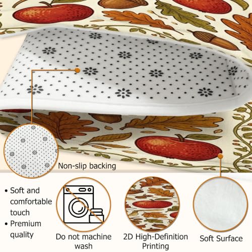 Alfombra de pasillo de hojas rojas de arce antideslizante rectangular para cocina 8