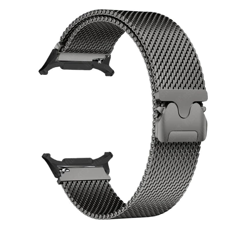 Bracelet magnétique en acier inoxydable gris noir sans espace pour Galaxy Watch 7 Ultra 47mm