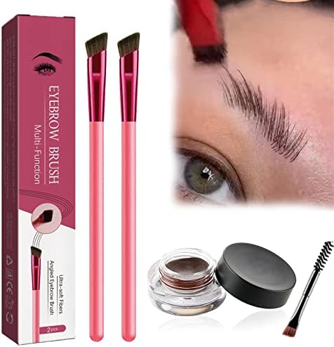 4D Hair Stroke Brow Stamp Brush, Eyebrow Hair Stroke Brush, 4D Hair Stroke Ultra-Thin Brow Brush, Realistic Hair Stroke Eyebrow Brush (Dark Brown)