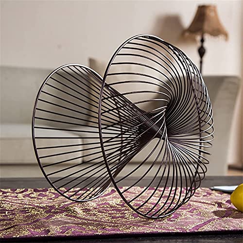 Cesta frutero de cocina y sala de estar: soporte decorativo moderno de metal con 2 capas 4