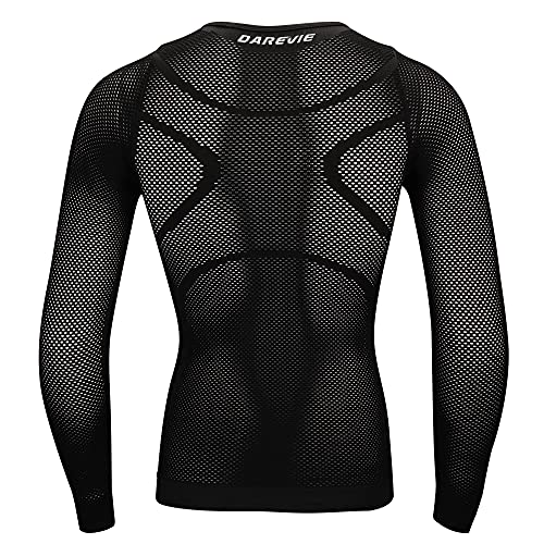Darevie Men's Cycling Undershirt Long Sleeves,Biking Athletic Compression Base Layer Vests,Mesh Cool Dry Sport Tank Top (White+Black, L-Xl) #TOP1
