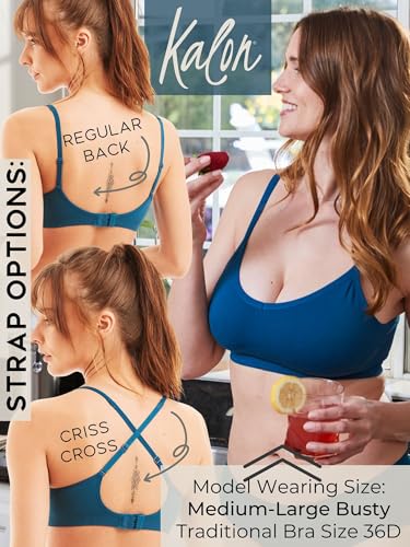 Image of Kalon Women's 4 Pack Demi Padded Bralette Wireless Comfortable Bra