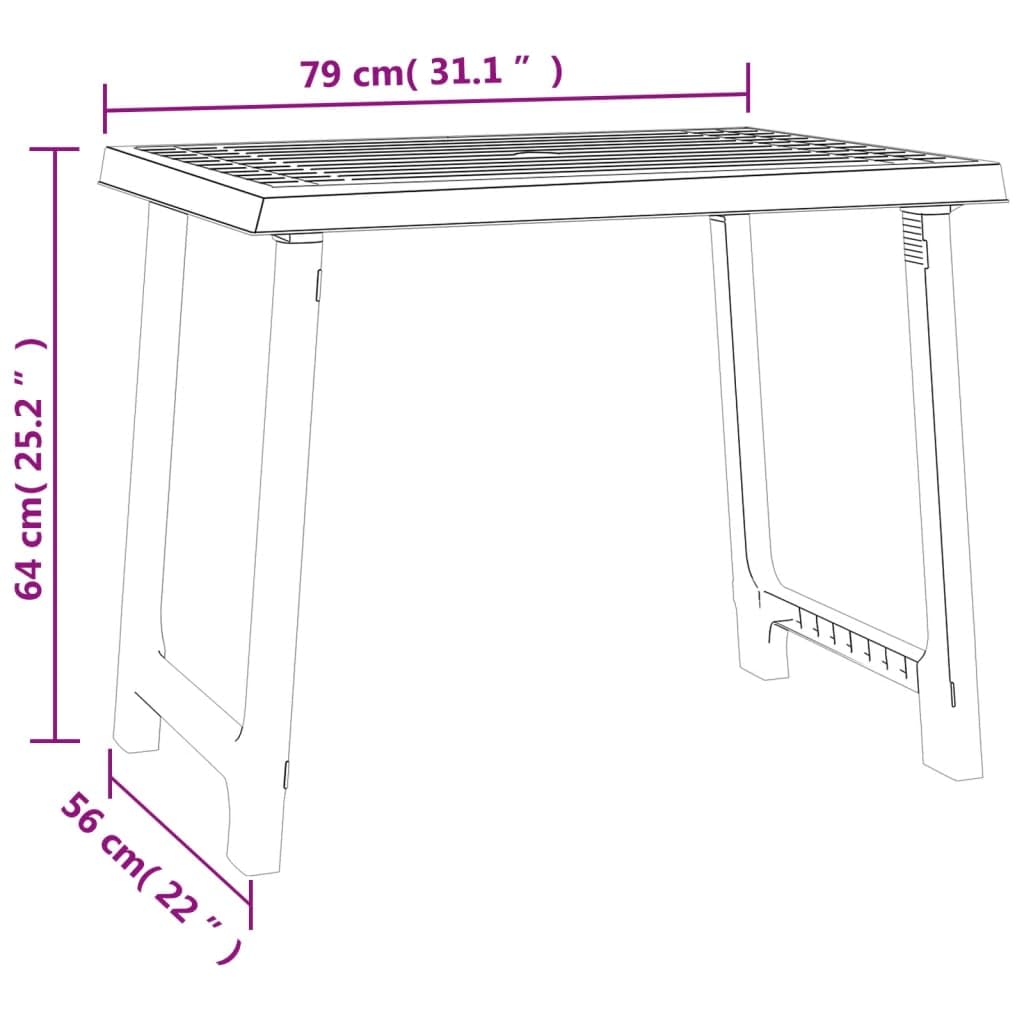 vidaXL Tavolo da Campeggio Verde 79x56x64cm in PP Aspetto in Legno