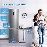 Midea Kühlschrank mit Gefrierfach MDRB521MGA46O | 378L Kühl-Gefrierkombination (256L + 122L) | Inverter Kompressor, NoFrost, Metal Cooling | Leise 29 dB, 113 kWh/Jahr | 201 cm Höhe, ‎ Edelstahl – Ansicht 4
