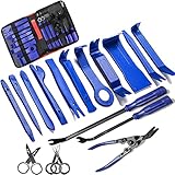 RITYHOFT 内装剥がし 内張り剥がし パネルはがし 脱着工具 クリップクランプツール クリッププライヤ 収納バッグ付き 19PCS ブルー