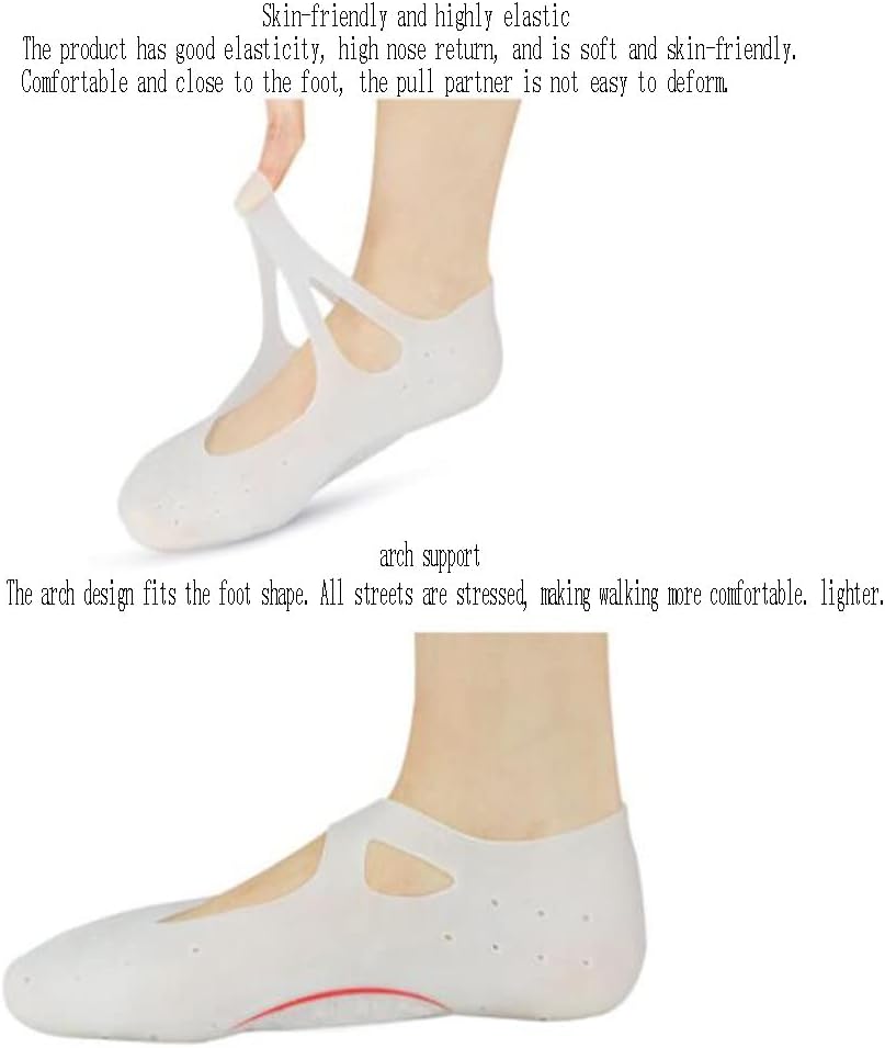 DEAVER Silicone Socks,Gel Soft Comfortable Sock,Foot Anti-Cracks Protective Socks,Non Slip Breathable Moisturizing Foot,Anti Split Care Protecter Protector