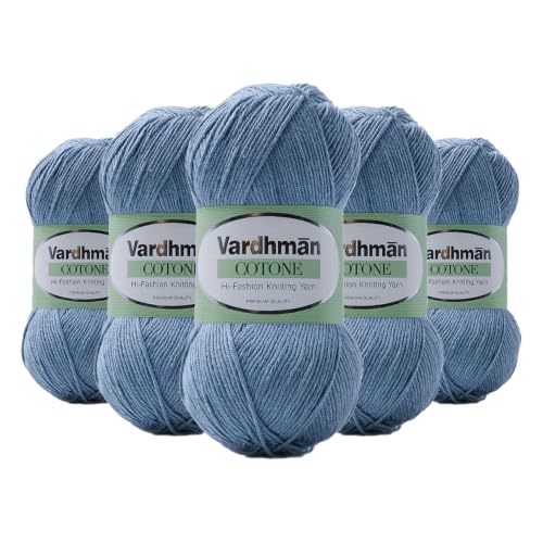 Image of Vardhman Cotone Cotton Acrylic Yarn 6 Ply Fine Weight Yarn | Pack-5