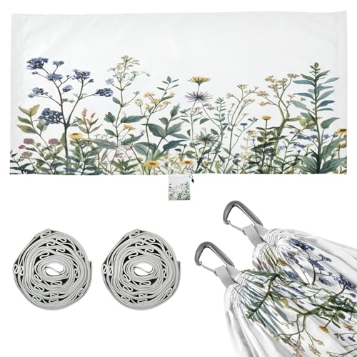 Haskirky Wildflowers Camping Hammock, Single Portable Hammocks with Tree Straps & Attached Carry Bag, 330Lbs Capacity Perfect for Outside Indoor Hiking Beach Backpack Travel