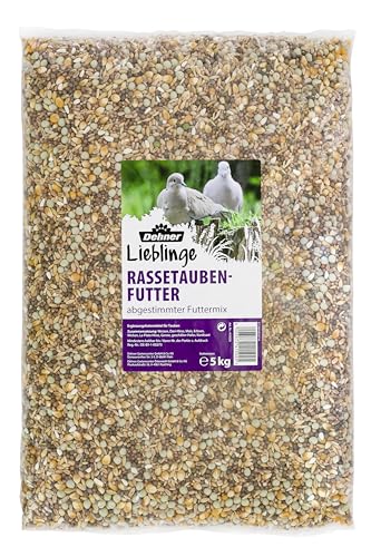 Dehner Rassetaubenfutter in Markenqualität | Taubenfutter | Vogelfutter für Tauben | Körnermischung | Ergänzungsfutter für Rassetauben | hochwertiger Futtermix mit Erbsen, Mais und Hirse | 5 kg