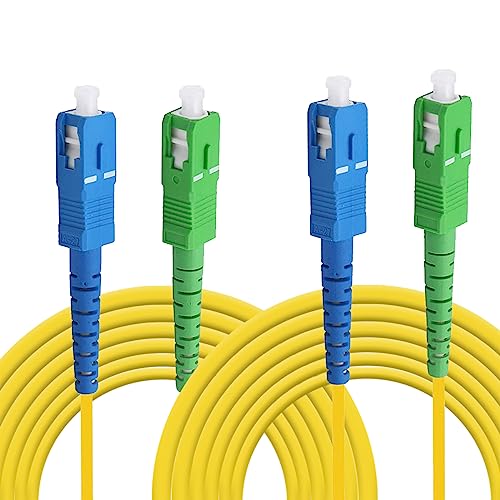 Eardion Fiber Cable, SC/UPC-SC/APC Fiber Jumper Singlemode Simplex - SC to SC SM Fiber Optic Patch Cable - Fiber Optic Internet Cable (3M-2Pack)