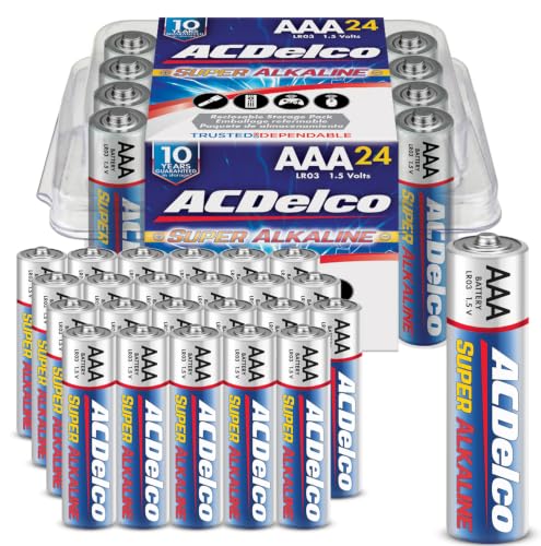 Image of ACDelco 24-Count Triple AAA Batteries, Maximum Power Super Alkaline Battery for Home and Office, 10-Year Shelf Life, Reclosable Packaging