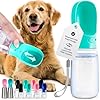 Malsipree lightweight dog travel bottle 19 oz blue portable dog water dispenser with bowl food grade plastic pet water bottle  urban country home decor