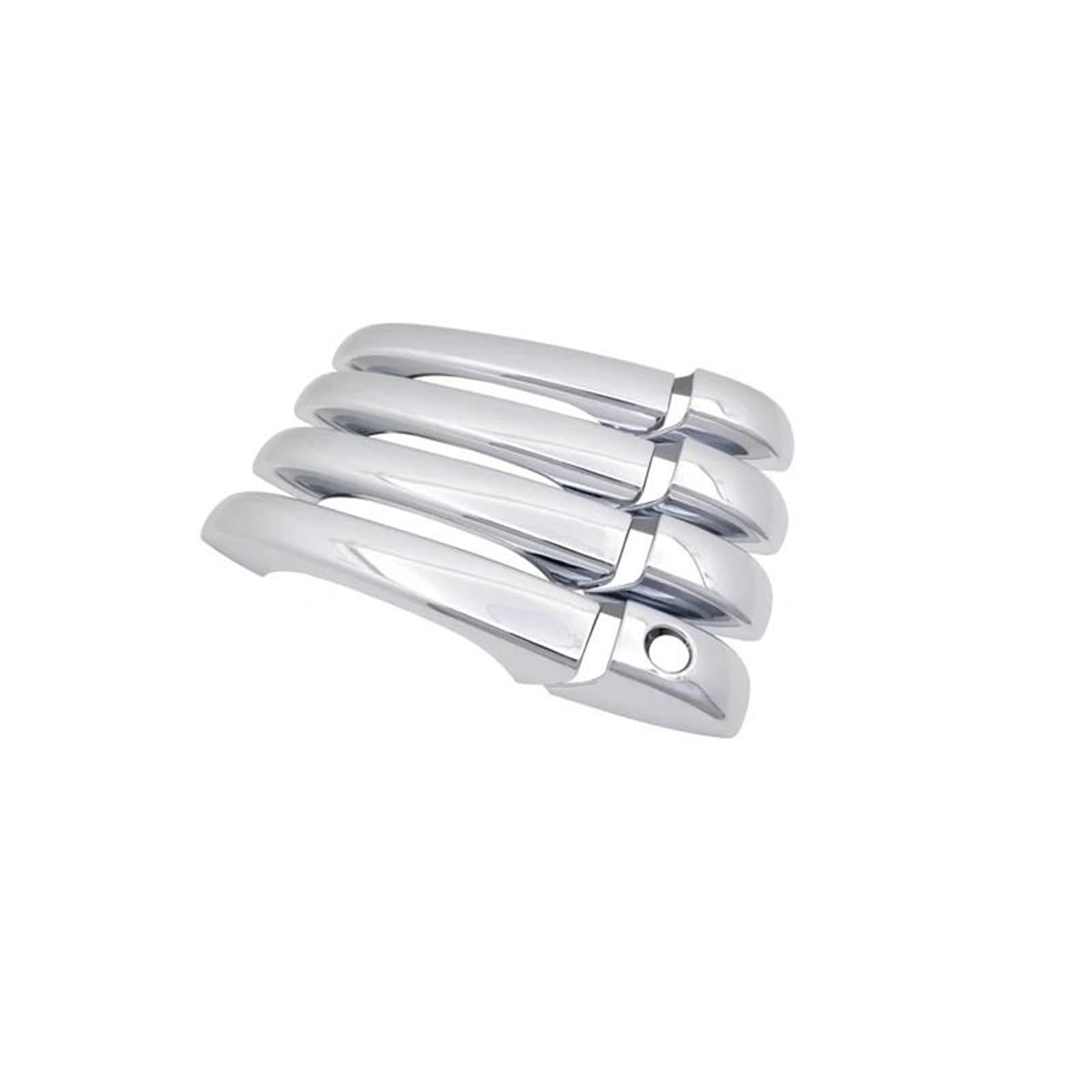 YUEYZHK Chrome Car Door Handle Cover Trim Set for Jeep for Patriot for Liberty for Russi 2007~2017 Blcak Chromium Exterior(Metallic Silver)