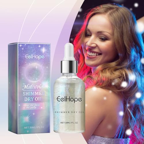 Shimmer Body Oil,Moisturizing Light Shimmer Glow Illuminator,Non-sticky Body Luminizer Liquid Highlighter Makeup Your Skin 30ml - Image 3