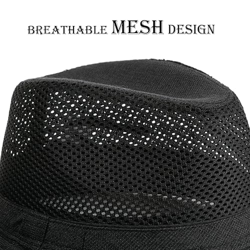 Image of Lisianthus Men's Summer Fedora Hats - Breathable Short Brim Outdoor Hat