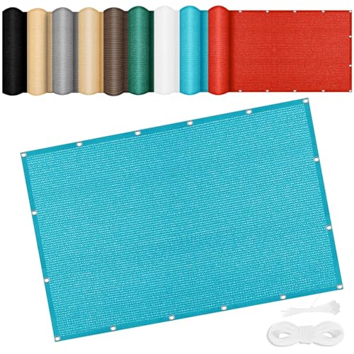 Voile d'ombrage rectangle bleu ciel 150x250 cm perméable - 2