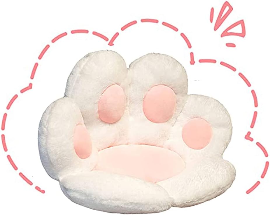 Cat Paw Cushion- Kawaii Cozy Cute Seat Cushion, Cat Paw Shape Lazy Sofa Office Chair Cushion,Office Cozy Warm Seat Pillow,Plush Sofa Cushion Home Decoration (White,70x60cm)