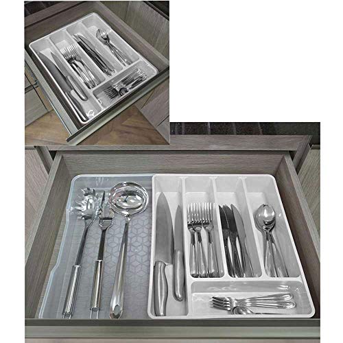 Porta Talheres Organizador Gaveta Multiuso Tampa Translúcido