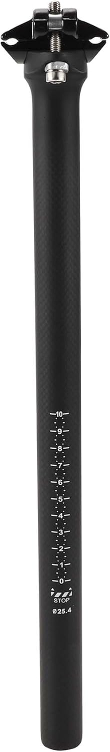 Universal 25.4x350mm Carbon Fiber Pattern Matte Black Bike Seat Posts Shock Absorbing Bike Saddle Post Seat Tube Carbon Fiber 1 Pc
