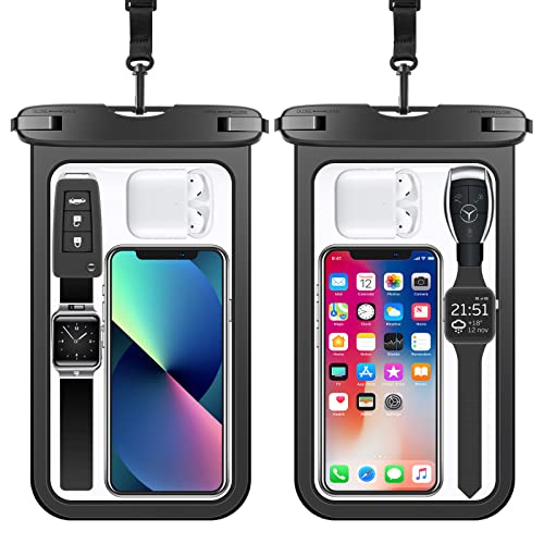 2 Pack10.5 XL Large Waterproof Phone Pouch,IPX8 Underwater Case Universal Cell Phone Dry Bag Compatible with iPhone 13 Pro Max 12 11 XR X,Galaxy S22 S21,Note20 10,Drifting Swimming Boating Water Beach