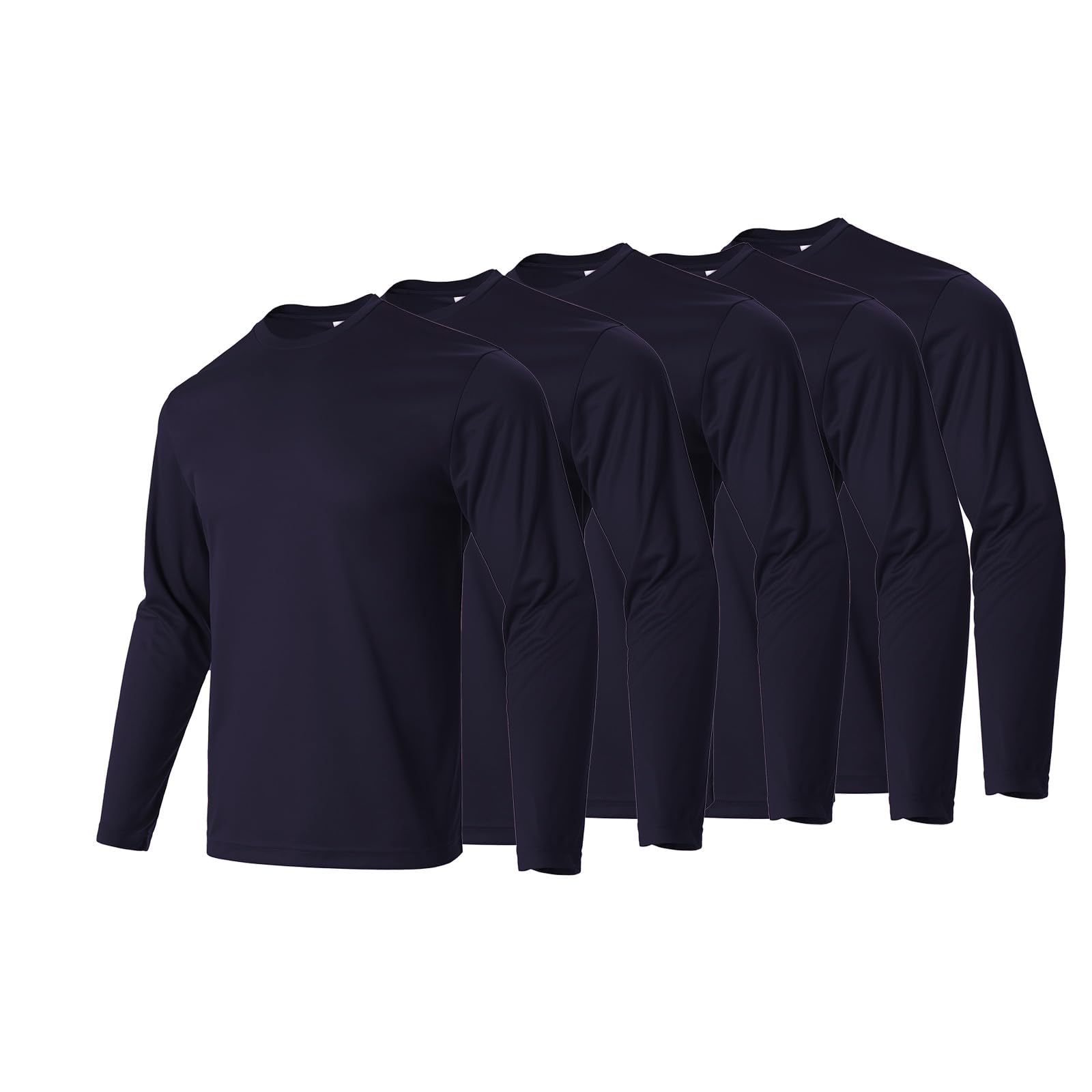 Camiseta de manga larga para hombre, informal, cuello redondo, suave, para correr, natación, ciclismo, pesca