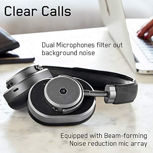 master dynamic mw65 active noise cancelling anc wireless headphones %e2%80%93 bluetooth over ear headphones with mic silvernavy