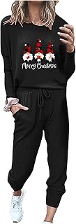 Womens Sweatsuits 2 Piece Jogger Sets Fall Long Sleeve Crewneck Tops and Drawstring Sweatpants Loungewear Tracksuits