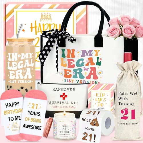 21st Birthday Gifts for Women Her 21 Year Old Birthday Gifts for Female Her Gift Ideas for 21 Years Old Female Cool Happy 21st Bday Decorations for Girl Funny 21 Year Olds Accessories for Daughter