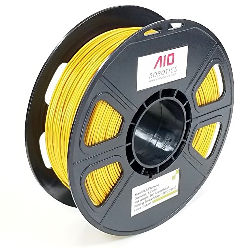Filamento AIO Robotics Premium para impresoras 3D, PLA metal, 0,5 kg PLA, Diámetro 1,75 mm, Metal dorado / Oro